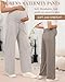 Sweetyweee 3 Pack Women's Maternity Pants Wide Leg Lounge Over The Belly Loose Drawstring Casual Pregnancy Pants with Pockets(Cream Gray, Light Coffee, Brown,XX-Large)