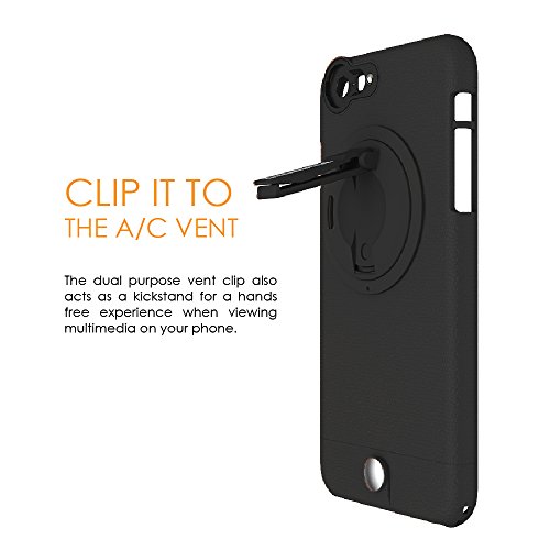 Ztylus Z-Clip Car Phone Vent Clip W/Black Leather Feel Smartphone Case For Apple Iphone 6 Plus & 6S Plus Multipurpose Kickstand Pocket Clip Case - Non-Slip Phone Case Magnet Free Full Body Protection #TOP3