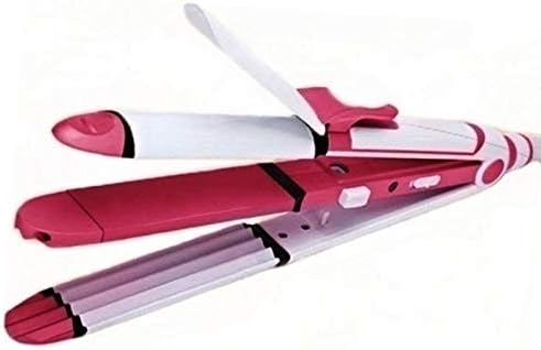Adonai Hair Curler With Hair Straightener 3 In 1 Multicolor