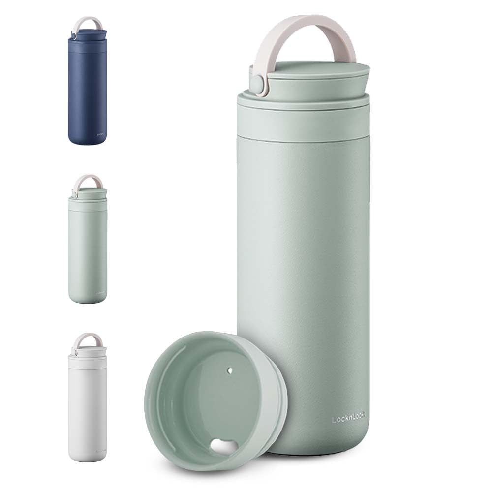 LocknLock Metro Two Way Tumbler Mint 16oz, BPA-Free Double Wall Stainless Steel Vacuum Insulated Tumbler with Leak-Proof Lid and Handle, Thermal Travel Water Bottle — image 1