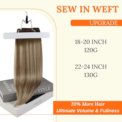 Image of Full Shine Weft Hair Extensions 24 Inch 130G Thick Weft Extension For Women