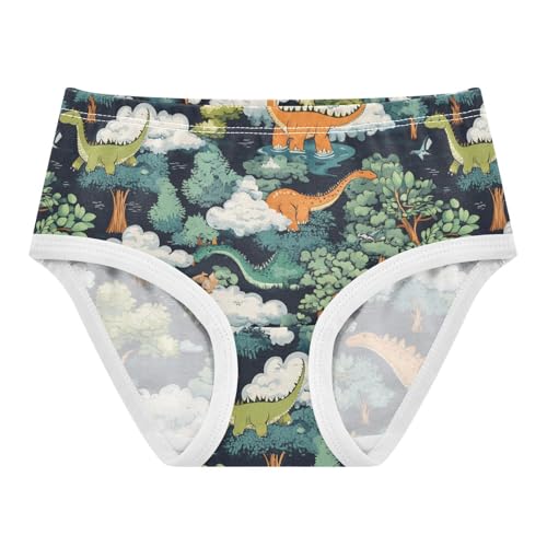 Wusikd Dinosaurs Girls' Underwear Cotton Clouds Trees Girls Briefs Soft Toddler Underwear 2T