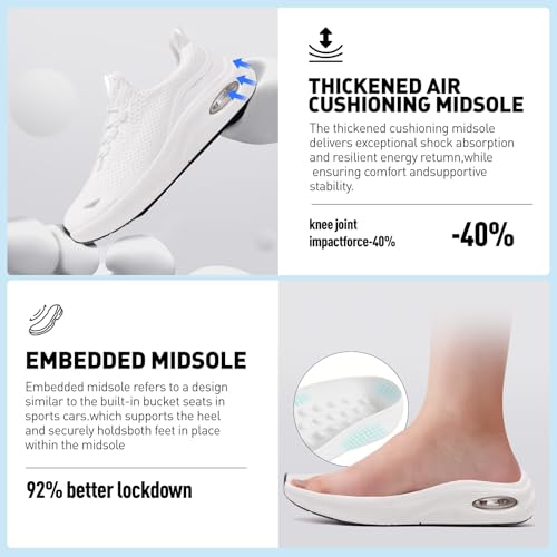 Image of Wide Toe Box Shoes Women Slip on Sneakers with Arch Support, Extra Wide Width Comfort Walking Shoes for Plantar Fasciitis, Zero Drop Cushion Tennis Gym Shoes