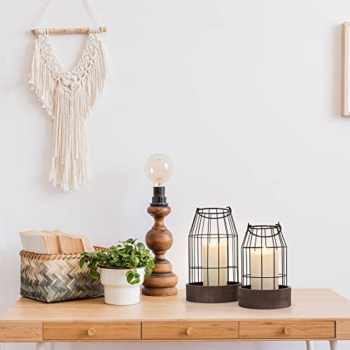 Rustic Farmhouse Lantern Decor - Stylish Decorative Lanterns For Your Living Room, Fireplace Mantle Or Kitchen Dining Table - Modern Upscale Beauty For Your Entire Home #TOP6