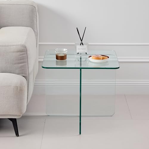 Mesa de sofá minimalista en cristal de seguridad curvado con acabado limpio y sofisticado 8