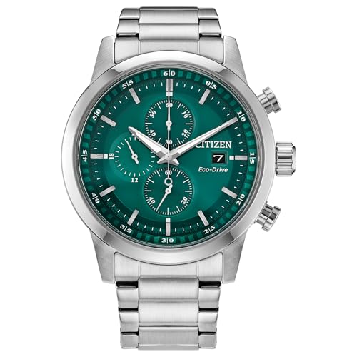 Citizen Eco-Drive Sport Casual CA0748-80X - Men's Chronograph Watch with Green Dial