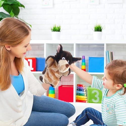 Fantoches de mão para crianças, Fantoches de mão de animais com boca móvel, Brinquedos de fantoche e
