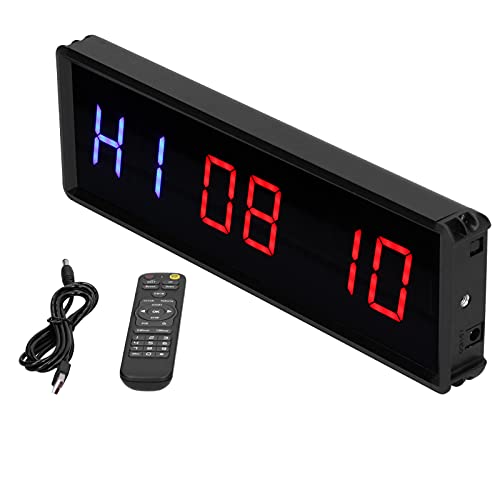 Minuterie LED Intervalle avec Télécommande Chronomètre Compte à Rebours pour Entraînement Sportif Maison et Gym
