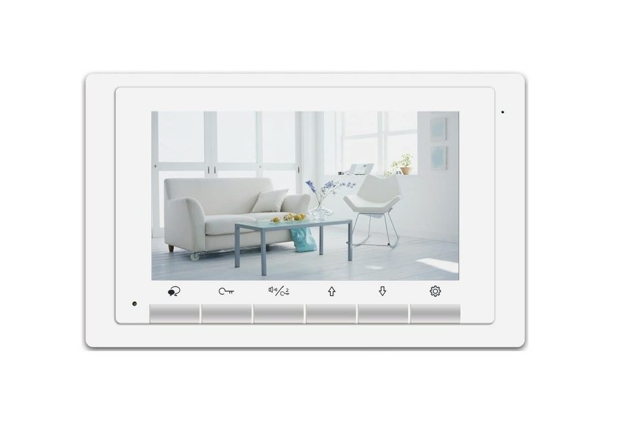 Eurosklep Video Türsprechanlage 2 Familienhaus Video Türklingel RFID 2 Draht Videoklingel Weitwinkelkamera, Videogegensprechanlage DT17 Aufputz; DT607 Unterputz (1 System, Weiß)