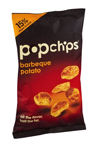 Popchips Potato Chips, BBQ Potato Chips, (3.5 oz Bags), Gluten Free Potato Chips, Low Fat, No Artificial Flavoring, Kosher (Pack of 12)