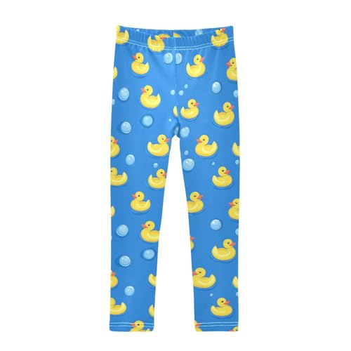 Yellow Ducks Floating Girls' Leggings Toddler Doodles Kids Yoga Pants Dance Active Tights 4T