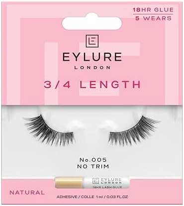 Eylure Volume False Lashes, Style No. 005, Reusable, Adhesive Included, 1 Pair