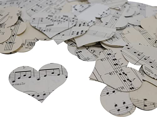 Always In Blossom Sheet Music Heart Confetti 2 Inch Shapes 200 Piece Vintage Theme Wedding Table Scatter cover