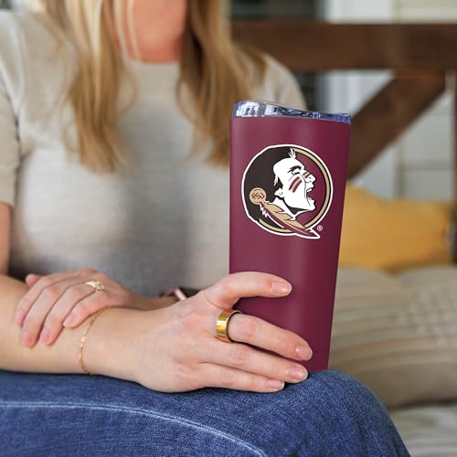 Image of Logo Brands NCAA 20 oz Powder Coat Stainless Tumbler -Double-Wall Insulated Everday Tumbler for Hot or Cold Drinks, High Lip Lid, Team Color