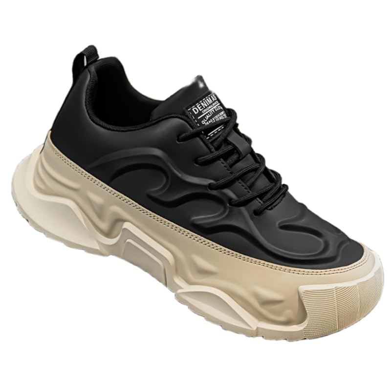 Men's Large-Sized Casual Shoes - Low-top, Thick and Cushioned PVC Sole, Breathable Fabric Lining and Durable PU Outsole, Suitable for Running, Basketball and Hiking.