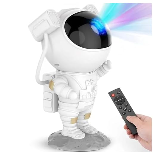 Projetor de Luz Noturna Astronauta Estrelas Nebulosa Galáxia com Temporizador Controle Remoto e Acessórios