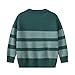 Boys Girls School Uniform Sweaters Cotton Stripe Cable Knit Sweater Kids Crewneck Pullover for (Green, 10-11 Years)