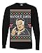 Watch It Santa, Funny Paulie Italian NJ New Jersey Mafia, Classic TV Show Ugly Christmas Sweater Mens Long Sleeve Shirt, Black, Large