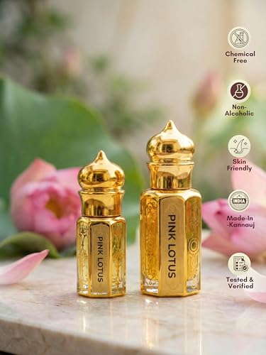 Image of Pink Lotus Attar Perfume Oil | Long Lasting Alcohol-Free Fragrance | Premium Oud Ittar for Men & Women | Daily Wear & Special Occasion | 12ml