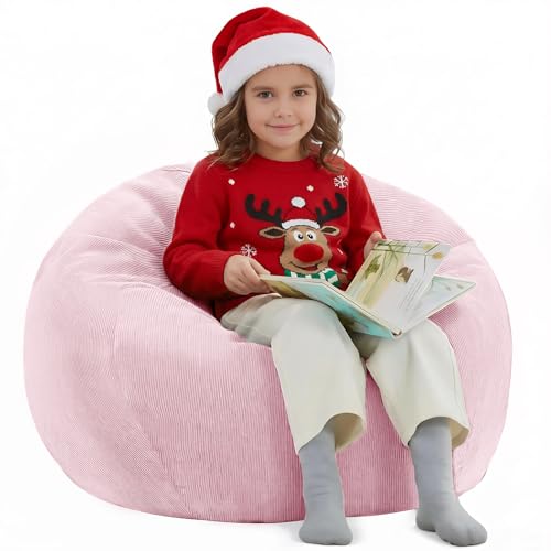 Nobildonna Funda para puf (sin relleno) para niños y adultos, almacenamiento de animales de peluche sin relleno, soporte y organizador de pana suave de alta calidad, 200 L