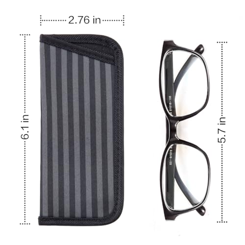 Image of TRIUMPH VISION Reading Glasses Pouch Eyeglass Sleeve Soft Case Slim 3 Pack | Alternative to Bulky Case Lightweight,Neoprene Lined Padded Protect Optical lens Slip in, Cute Pattern Portable for Daily Use