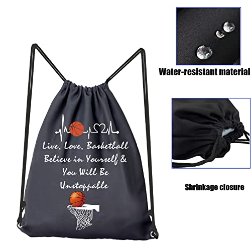 Basketball Drawstring Bag Basketball Player Gifts Live Love Basketball Sport Pack Cinch Sack Basketball Team Gift - Image 5