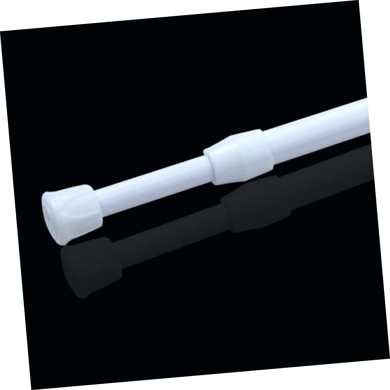 4Pcs High Carbon Steel Shower Curtain Rod Extendable Tension Bar for Bathroom Strong Hold Easy Tool Installation White
