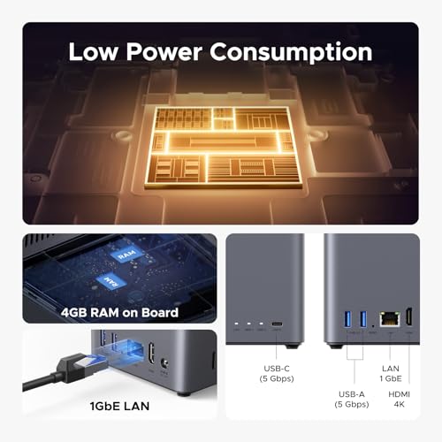 Image of UGREEN NAS DH2300 2-Bay Desktop NASync, Support Capacity 64TB (Diskless), Remote Access, AI Photo Album, Beginner Friendly System, 4GB RAM on Board,1GbE, 4K HDMI, Network Attached Storage(Diskless)