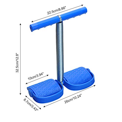 COVVY Elastic Sit Up Pull Rope Spring Tension Foot Pedal Abdomen Leg Exerciser Tummy Trimmer Equipment Bodybuilding Home Gym Arm Waist Sport Fitness Stretching Slimming Training (Blue)