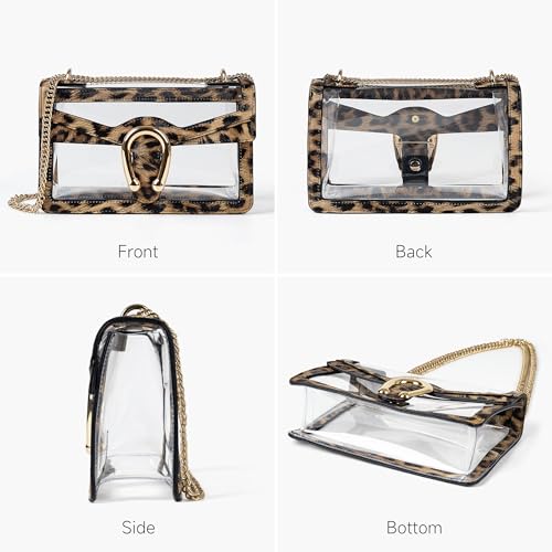 Image of Joryin Women's Stadium Approved Crossbody Bag for Women, Small Clear Bag Shoudler Purse with Chain Strap