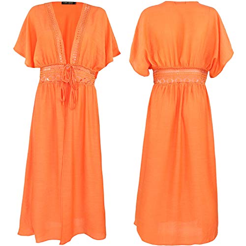Vestido de bikini FANCYINN naranja S para playa y ropa de baño de mujer 5