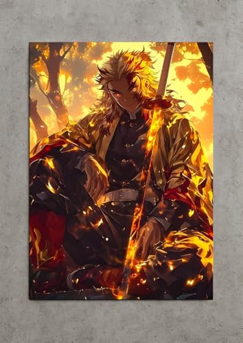 Image of NIJUKA Anime Printed A4 Size Metal sheet Poster For Home And Room Decoration | For Anime Art Fans Boys And Girls (Raingoku New Look Fanart)