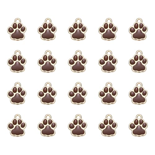 Pendentifs pattes PETAXCELL, charmes animal mignon 20 pcs brun/or bricolage