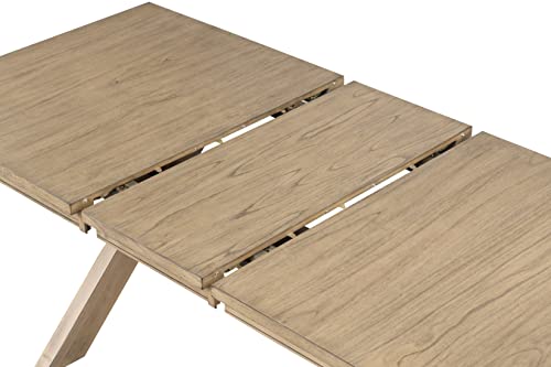 Roundhill Furniture Raven Wood Trestle Extendable Dining Table With Leaf, Glazed Pine Brown #TOP3