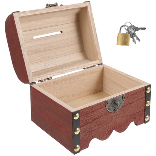 Caja de seguridad de madera artesanal con diseño de candado 2
