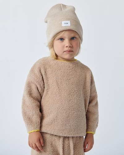 7AM Enfant Unisex Baby Sweater - Long Sleeve Toddler Fuzzy Sweater, Soft Sweatshirt for Kid, Wide Boxy fit | Machine Washable3