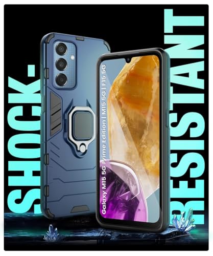 Image of AIBEX Armor Back Cover Compatible for Samsung A15 5G / Samsung F15 5G / Samsung M15 5G| Rugged Shockproof Case with Ring Holder & Kickstand | Military-Grade Protection | Magnetic Car Mount Compatible