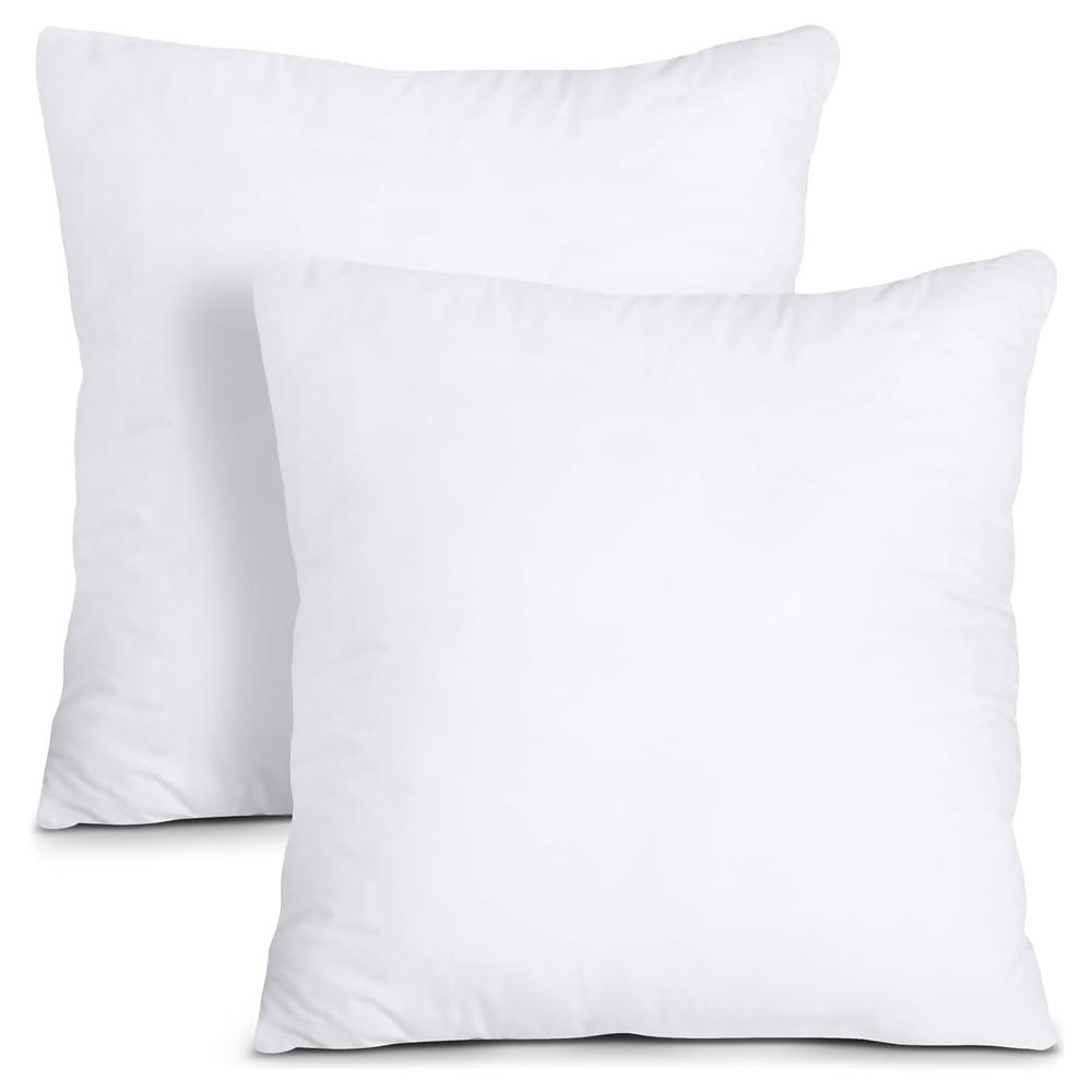 Lancashire Bedding Pack Of 2 Polycotton Cushion Pads – Bounce Back Hollowfibre Cushion Inserts – Hypoallergenic, Soft & Supportive – Made In Britain Bed Pillow, 50 Cm X 50 Cm (20" X 20")