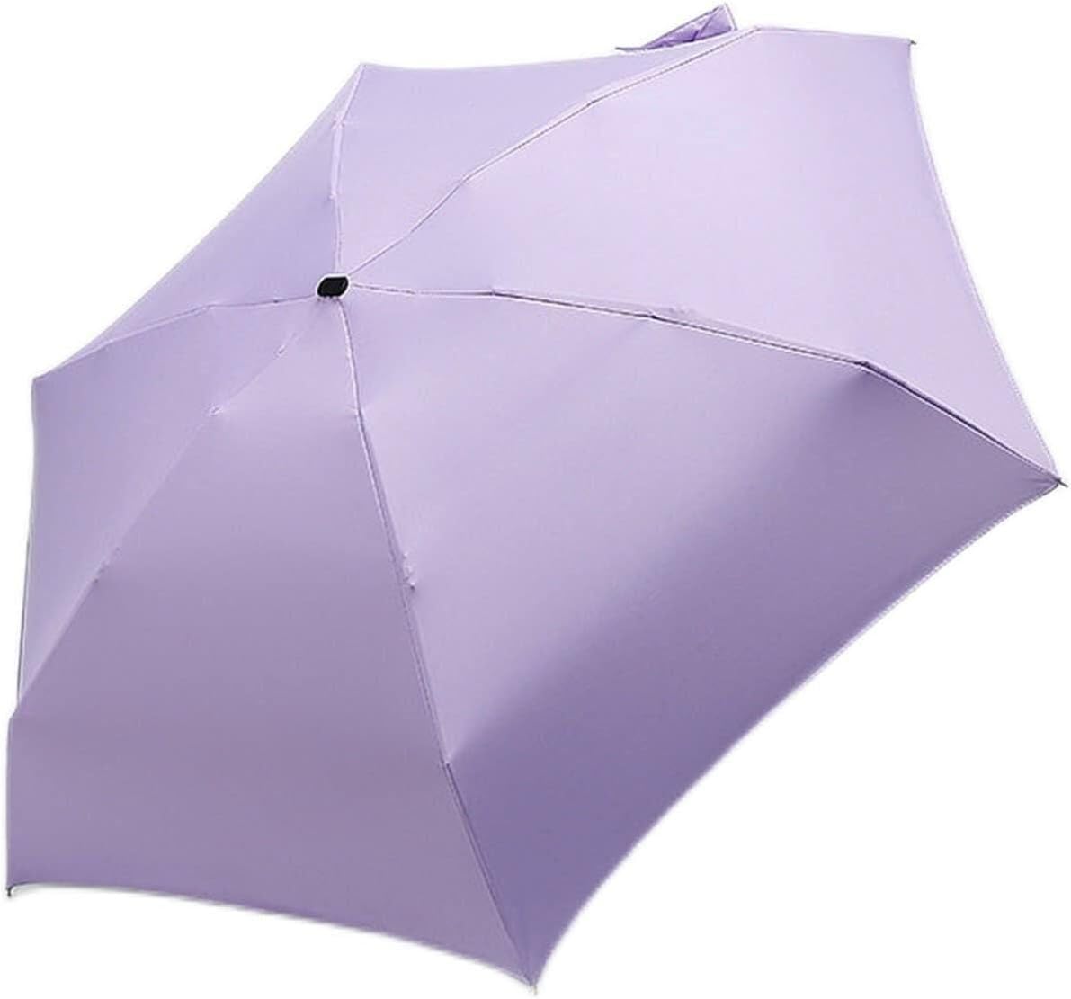 Parapluie Parapluie à 6 baleines, résistant au vent et aux UV, petit, léger, solide, mini, pliable(Purple)