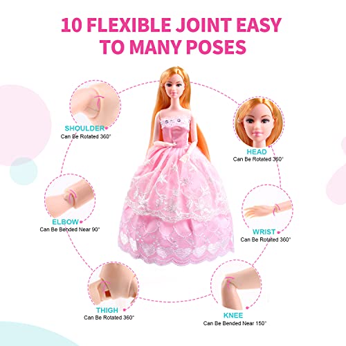 UCanaan Armoire pour Poupées Garde Robe Ensemble pour Les Vêtements Poupée (également pour 11,5" Poupées Filles),44 Accessoires Poupée Inclus Poupée Mode, Robes, Chaussures, Sacs, Cintres Et Support – Image 4