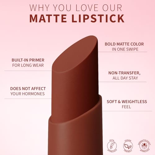 Image of TEEN TEEN Color Life Nontransfer Crayon Lipstick |Matte Finish with Built-in Primer |Waterproof & Long Lasting Lip Color |Smudge-Proof, Fade-Resistant Formula |Combo Color (Forever Trend, Pink Violet)