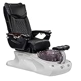 Viggo II 18 LX Shiatsulogic Pedicure Chair White Base w/Discharge Pump Stylish Pedicure Tub with Pipe-Less Magnetic Jet Pedicure Spa, Black