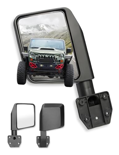 Image of JROAD Side Mirrors for Half Doors Side View Mirrors for Tubular Doors Compatible with Jeep Wrangler TJ JK JL Gladiator JT 1997-2025 -1 Pair