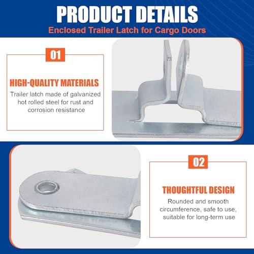 Image of Fuoequl Trailer Hasp Bolt Kit for Trailer Cam Action Hasp | (Cargo Trailer Door hasp)