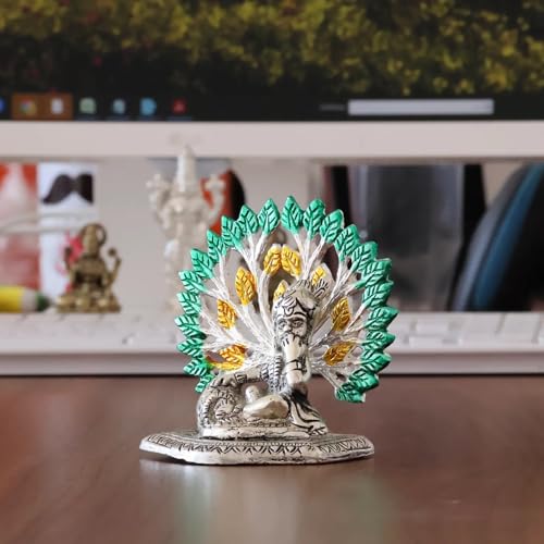 Image of KridayKraft Elegant Matki Krishna Murti - Divine Matki Krishna Idol for Home & Office Decor, Intricately Designed Pooja Statue & Spiritual Showpiece for Living Room, Bedroom, Temple (Silver)