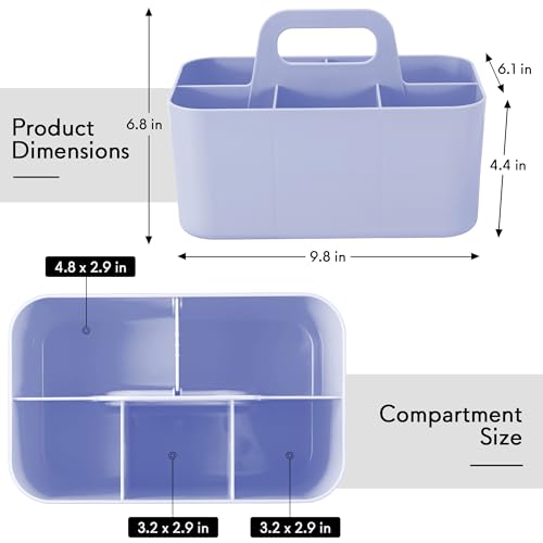 Image of Tiawudi Multipurpose Caddy Organizer, Plastic Caddy with Handle, Stackable Desk Organizer for Stationery, Marker and Pencil, Office Supplies Organizer, Dorm Caddy
