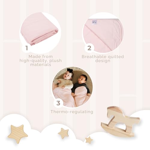 Image of Soft Baby Quilted Blanket - Lightweight and Breathable, Ideal for Newborns and Toddlers. (Rosy, 30 inch x 40 inch)