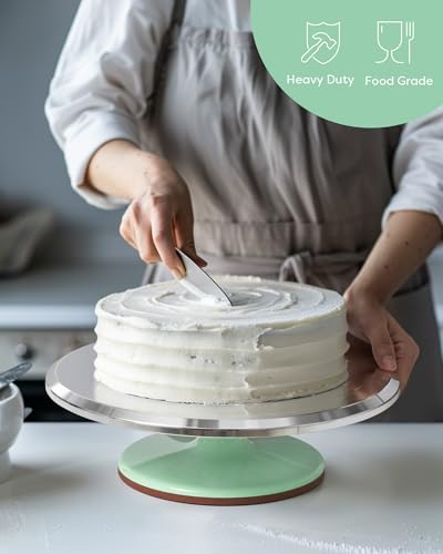 Image of Kootek Aluminium Alloy Revolving Cake Stand 12 Inch Rotating Cake Turntable for Cake, Cupcake Decorating Supplies for Mother's Day