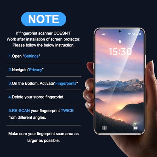 Image of Uyiton for Samsung Galaxy S22 Screen Protector - 2 Pack | Ultra HD Clarity, Fingerprint Unlock, 9H+ Hardness, Scratch-Resistant, Anti-Fingerprint, Bubble-Free, Easy Install