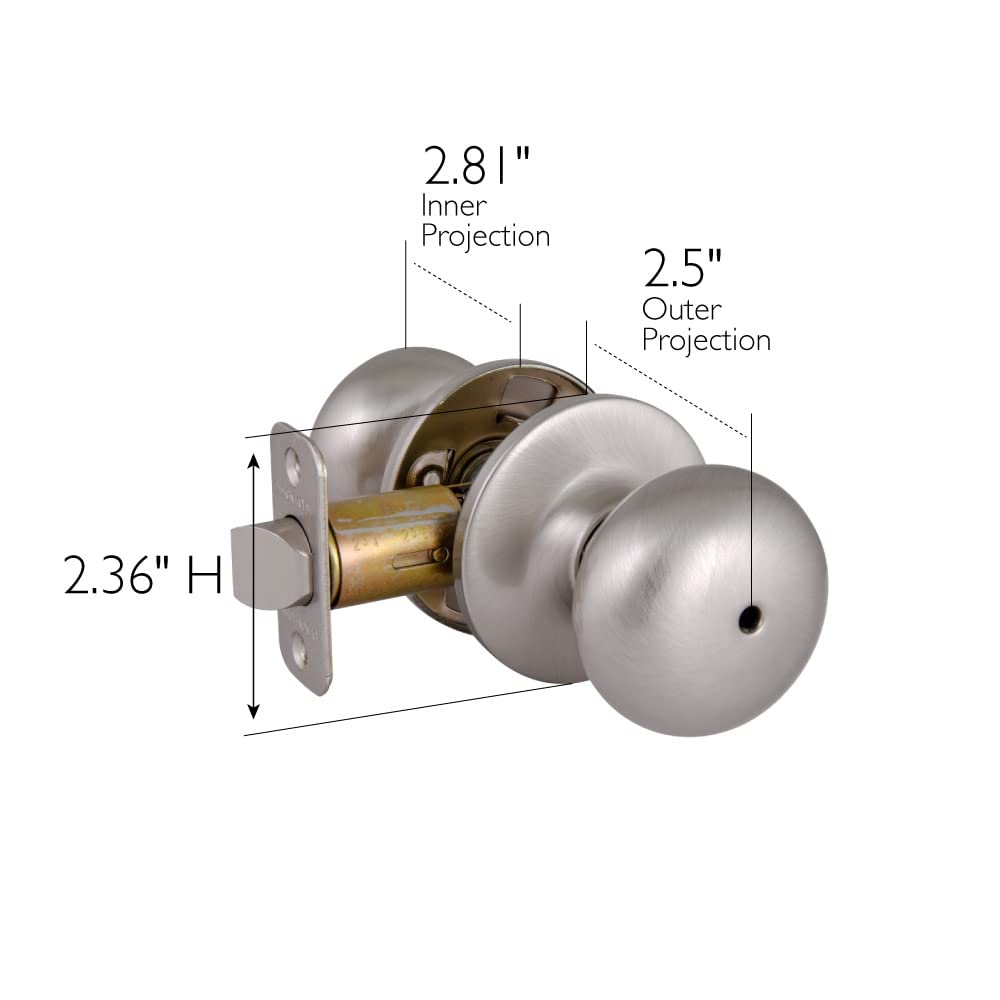 Design House 753319 Cambridge 2-Way Adjustable Privacy Door Knob, Satin Nickel, Privacy/Bed & Bath - Image 2